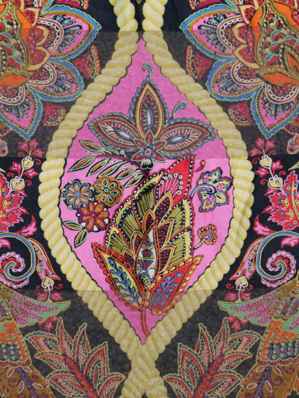 One of kind Auth Italy made Christian Dior Large silk scarf PHEASANT PAISLEY vtg - Picture 11 of 16